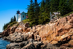 Rock Cliffs Lead to Bass Harbor Light in Early Summer
